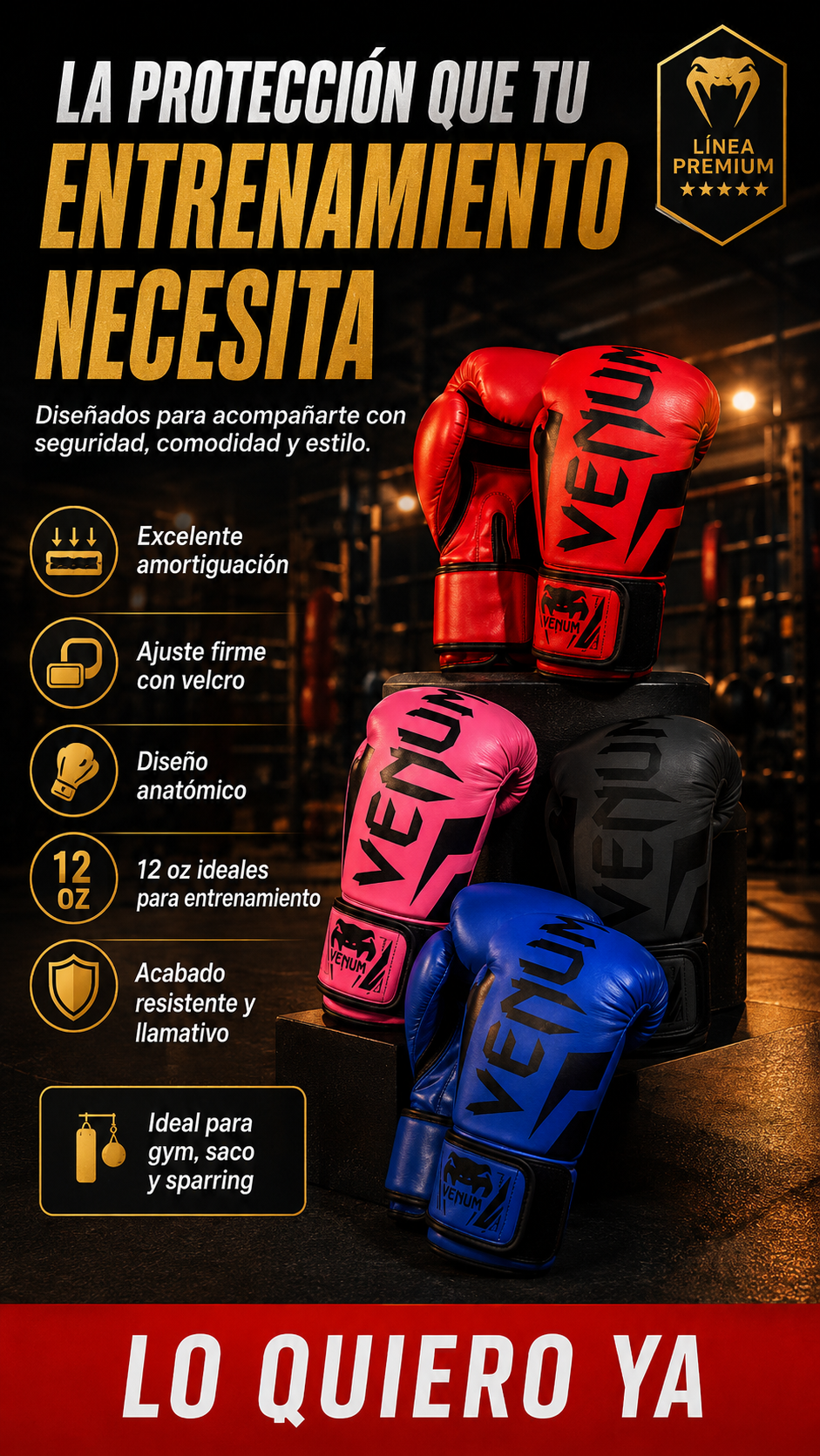 Beneficios de proteccion para entrenamiento con guantes Venum