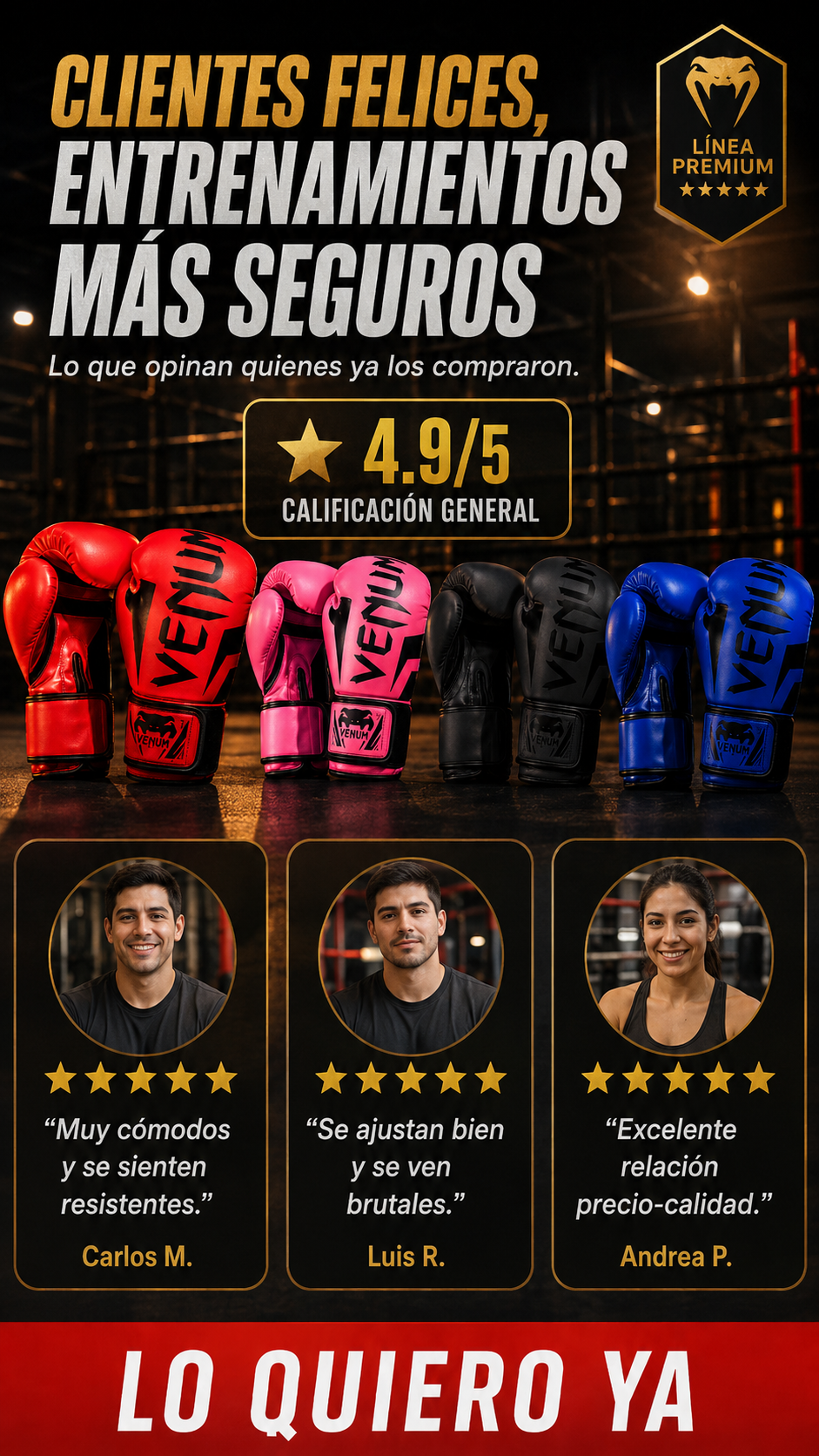Clientes felices y resenas de guantes Venum